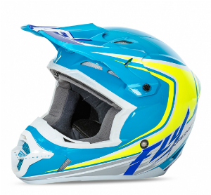 Main image of Fly Kinetic FullSpeed Helmet Blue/Hi-Vis/White