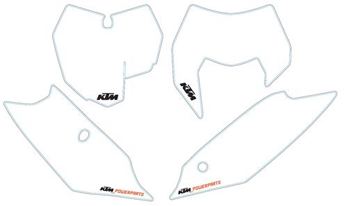 Main image of KTM Number Plate Backgrounds (White) 13-15