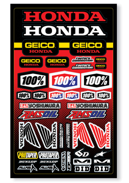 Main image of 100% Geico Honda Sticker Sheet