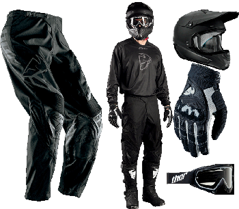 Main image of 2014 Thor Phase Blackout riding gear set black